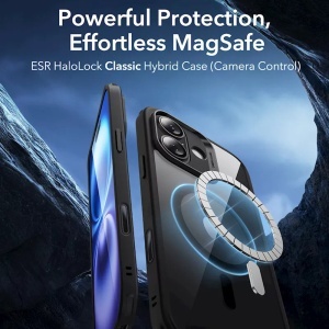 Husa pentru iPhone 16 - ESR Classic Hybrid HaloLock - Clear Black - Img 4
