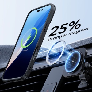 Husa pentru iPhone 16 + Folie - ESR Classic Hybrid HaloLock Kickstand - Clear Black - Img 3