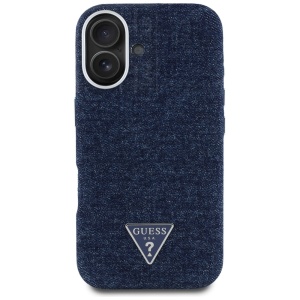 Husa pentru iPhone 16 - Guess Denim Triangle Logo MagSafe (GUHMP16SRJFWTLB) - Blue - Img 6