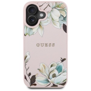 Husa pentru iPhone 16 - Guess Grained Flowers MagSafe (GUHMP16SPGNMPLMP) - Pink - Img 2