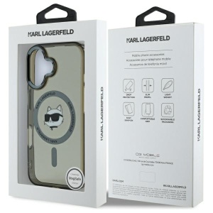 Husa pentru iPhone 16 Plus - Karl Lagerfeld IML MagSafe (KLHMP16MHLSCHK) - Metal Choupette`s Head - Img 7