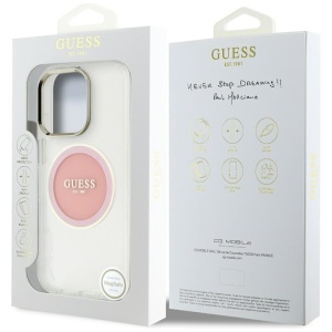 Husa pentru iPhone 16 Pro - Guess IML Metal Colored Circle MagSafe (GUHMP16LHTDRCEDP) - Pink - Img 7