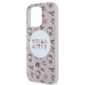 Husa pentru iPhone 16 Pro - Hello Kitty Hardcase IML All Over Paris MagSafe (HKHMP16LHAOPP) - Pink - Img 5