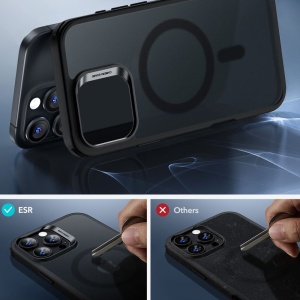 Husa pentru iPhone 16 Pro Max + Folie - ESR Classic Hybrid HaloLock - Frosted Black - Img 5