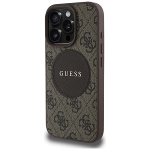 Husa pentru iPhone 16 Pro Max - Guess 4G Circle Classic Logo MagSafe (GUHMP16XP4PGRSGW) - Brown - Img 8