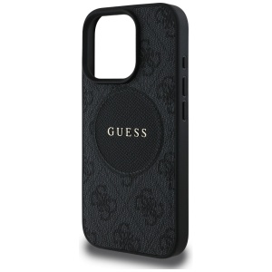 Husa pentru iPhone 16 Pro Max - Guess 4G Circle Classic Logo MagSafe (GUHMP16XP4PGRSGK) - Black - Img 10