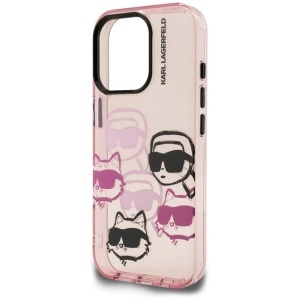 Husa pentru iPhone 16 Pro Max - Karl Lagerfeld IML Multi Head Pattern (KLHCP16XHMCHKCP) - Pink Karl&Choupette Head - Img 5