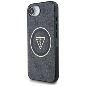 Husa pentru iPhone 16e - Guess IML Metal Glitter 4G Circle Triangle MagSafe (GUHMPSE4HG4PRTGK) - Black - Img 4