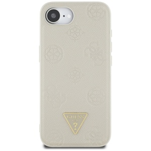 Husa pentru iPhone 16e - Guess Peony Grained Hot Stamp Triangle Logo MagSafe (GUHMPSE4PGBTME) - Beige - Img 7