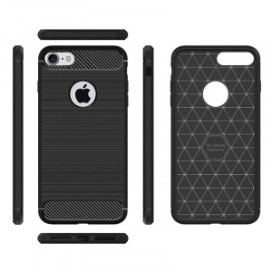 Husa pentru iPhone 6 Plus / iPhone 6s Plus - Techsuit Carbon Silicone - Black - Img 4