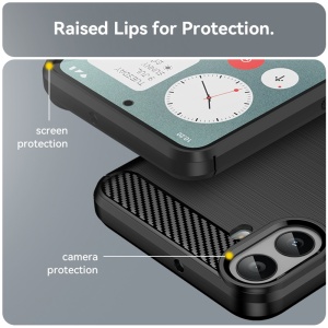 Husa pentru Nothing CMF Phone 1 - Techsuit Carbon Silicone - Black - Img 3