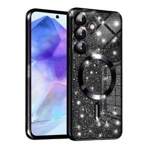 Husa pentru Samsung Galaxy A55 5G - Techsuit Luxury Glitter MagSafe - Black - Img 1