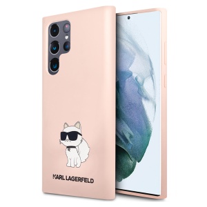Husa pentru Samsung Galaxy S23 Ultra - Karl Lagerfeld Silicone (KLHCS23LSNCHBCP) - Pink Choupette - Img 1