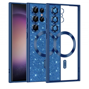 Husa pentru Samsung Galaxy S23 Ultra - Techsuit Luxury Glitter MagSafe - Deep Blue - Img 1