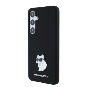 Husa pentru Samsung Galaxy S24 Plus - Karl Lagerfeld Silicone (KLHCS24MSMHCNPK) - Choupette Metal Pin - Img 6