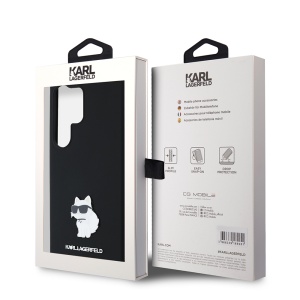 Husa pentru Samsung Galaxy S24 Ultra - Karl Lagerfeld Silicone (KLHCS24LSMHCNPK) - Choupette Metal Pin - Img 7