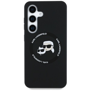 Husa pentru Samsung Galaxy S25 Plus - Karl Lagerfeld Silicone Double Heads (KLHMS25MSKCHTCK) - Black - Img 2