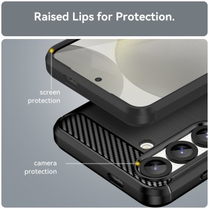 Husa pentru Samsung Galaxy S25 Plus - Techsuit Carbon Silicone - Black - Img 5