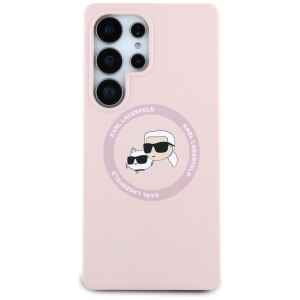 Husa pentru Samsung Galaxy S25 Ultra - Karl Lagerfeld Silicone Double Heads (KLHMS25LSKCHTCP) - Pink - Img 2