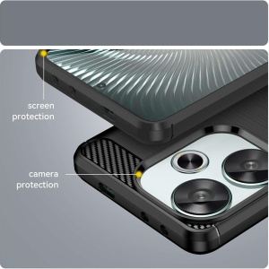 Husa pentru Xiaomi Poco F6 - Techsuit Carbon Silicone - Black - Img 6