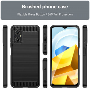 Husa pentru Xiaomi Poco M5 - Techsuit Carbon Silicone - Black - Img 3