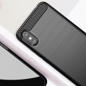 Husa pentru Xiaomi Redmi 9A / Redmi 9AT - Techsuit Carbon Silicone - Black - Img 5