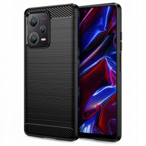 Husa pentru Xiaomi Redmi Note 12 5G / Poco X5 - Techsuit Carbon Silicone - Black - Img 1