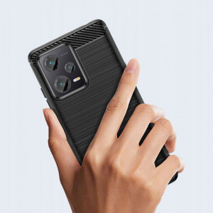 Husa pentru Xiaomi Redmi Note 12 5G / Poco X5 - Techsuit Carbon Silicone - Black - Img 3