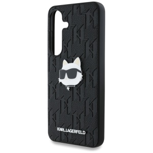 Husa Samsung Galaxy S25 Plus - Karl Lagerfeld Hardcase Monogram Leather (KLHCS25MPGKLCHPK) - Choupette Head Pin - Img 3