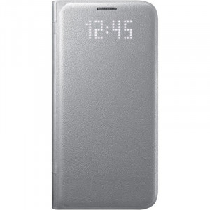 Husa SAMSUNG pentru Galaxy S7 (G930), Plastic Flip Cover LED View Cover Argintie