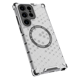 Husa transparenta pentru Samsung Galaxy S24 Ultra - Techsuit HoneyComb Shield MagSafe - White - Img 2