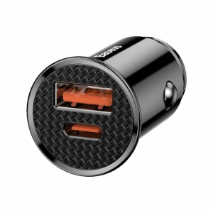 Incarcator auto Baseus Circular 30W 1xUSB 1xUSB-C 5A Negru - Img 13