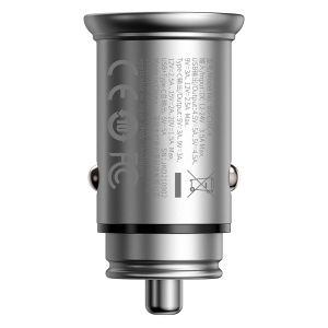 Incarcator Masina Type-C, USB, 30W, Multi Protocol - Baseus Circular Metal (CCALL-BS0S) - Silver - Img 6