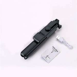 Mini Selfie Stick cu Telecomanda, LED, 67cm - Techsuit (S03-S) - Black - Img 7