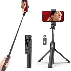 Selfie Stick cu Telecomanda, Tripod - Techsuit (K22) - Black - Img 1