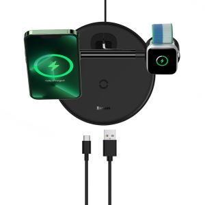 Statie de Incarcare pentru iPhone, iWatch, AirPods - Baseus Swan (WXTE000101) - Black - Img 6