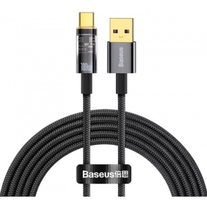 Cablu Baseus Explorer Auto Power-Off Fast Charge USB USB-C 100W 2m Negru - Img 2