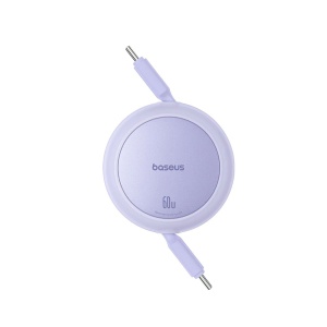 Cablu de Date Type-C la Type-C, 60W, 1m - Baseus Free2Pull Mini (P10364500511-01) - Nebula Purple - Img 2