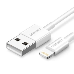Cablu de Date USB la Lightning, 5V/2.4A, 480Mbps, 1m - Ugreen US155 (20728) - White - Img 1