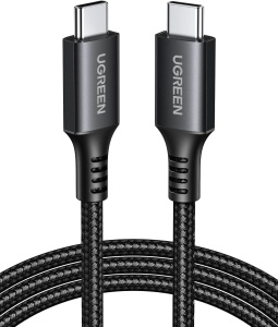 Cablu Ugreen USB-C la USB-C, 60W, PowerDelivery Fast Charging, 2m, Negru/Gri