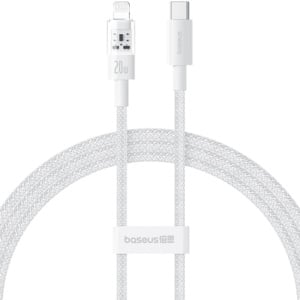 Cablu USB-C la Lightning, Fast Charging 20W, 2m - Baseus Gem (P10373001211-01) - Moon White