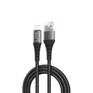 Cablu USB la Lightning, 2.4A, 2m - Lito (LD22L) - Black - Img 2