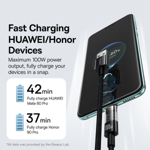 Cablu USB la Type-C, Super Fast Charging 100W, 2m - Baseus Gem (P10373002111-01) - Cluster Black - Img 2