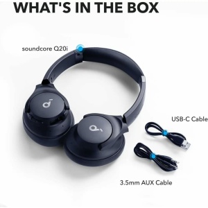 Casti Bluetooth on-ear Hybrid Active Noise Cancelling - Anker (A3004G31) - Blue - Img 7