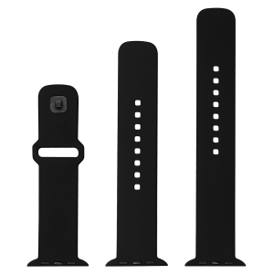 Curea pentru Apple Watch 1/2/3/4/5/6/7/8/9/10/SE/SE 2/Ultra/Ultra 2 (42/44/45/46/49mm) - Fixed Silicone Sporty Strap Set - Black - Img 3