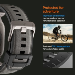 Curea pentru Apple Watch 1/2/3/4/5/6/7/8/9/10/SE/SE 2/Ultra/Ultra 2 (42/44/45/46/49mm) - Spigen DuraPro Armor - Grey - Img 12