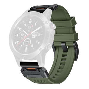 Curea pentru Garmin Fenix 3/3 HR/5X/5X Plus/6X/6X Pro/7X/7X Pro Solar - Techsuit Watchband QuickFit 26mm (W068) - Green / Black - Img 1