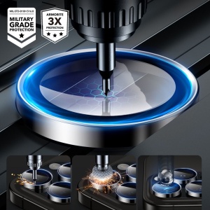 Folie Camera pentru iPhone 14 Pro / 14 Pro Max / 15 Pro / 15 Pro Max / 16 Pro / 16 Pro Max - ESR Armorite Camera Lens Protectors - Black - Img 6