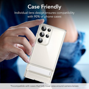 Folie Camera pentru Samsung Galaxy S24 Ultra - ESR Lens Protector Tempered Glass - Silver - Img 5