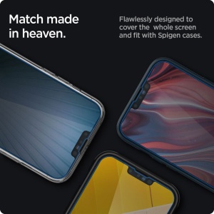 Folie pentru iPhone 13/ iPhone 13 Pro / iPhone 14 / iPhone 16e - Spigen Glas.tR Slim - Privacy - Img 4